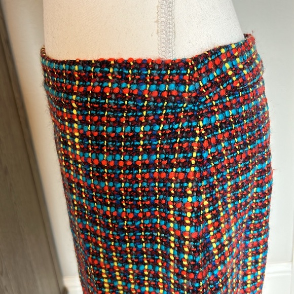 Kate Spade | "Judy" Tweed Wool Blend Rainbow Color Skirt | 8 - Picture 7 of 12